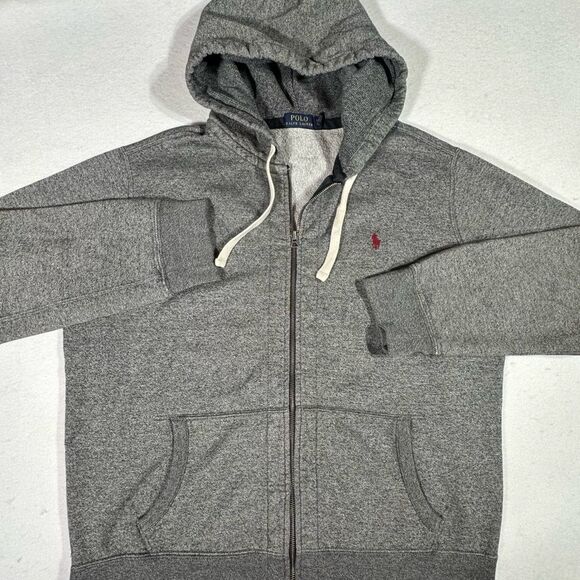 RALPH LAUREN Gray Heather Full Zip Hoodie Size XL EUC - Picture 2 of 9